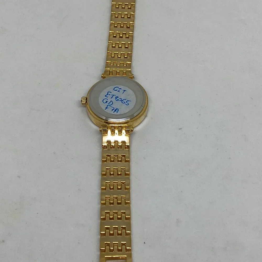 Ellen Tracy ET8065 Women's 32mm Gold Tone Diamond Dial Watch + Bracelet Set